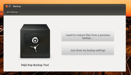 backup tool in Ubuntu 11.10