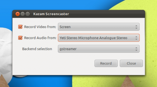 Kazam 0.13 with Gstreamer and Pulseaudio Support